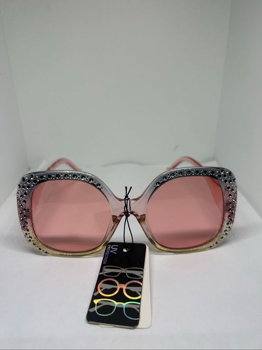 Bling Rhinestone Square Sunglasses UV Protection - Picture 3 of 3